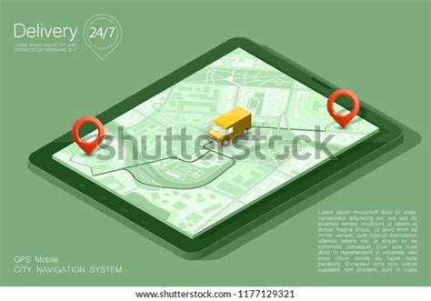 City Map Navigation Route Point Markers Stock Vector Royalty Free