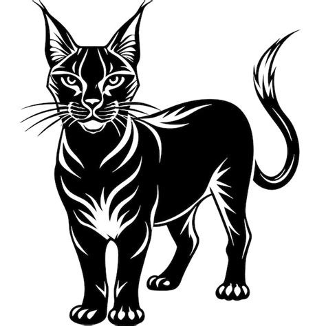 Ilustraci N De Gato Negro Aislado Sobre Fondo Blanco Vector Premium