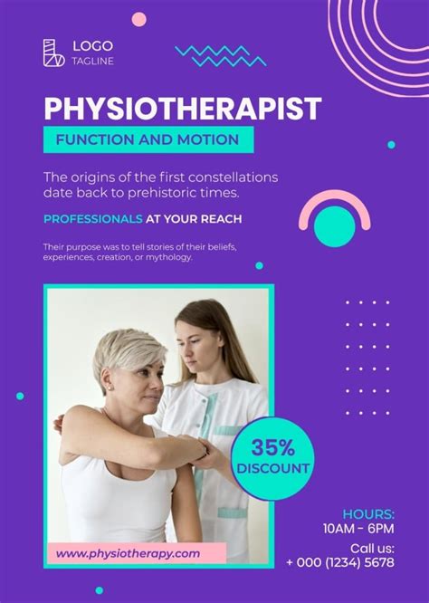 Design This Abstract Colorful Physiotherapist Discount Poster Template