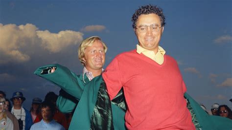 Jack Nicklaus Presents Masters Winner Tommy Aaron With His Green Jacket