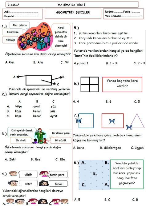 7 Sınıf Matematik Kazanım Testleri 2