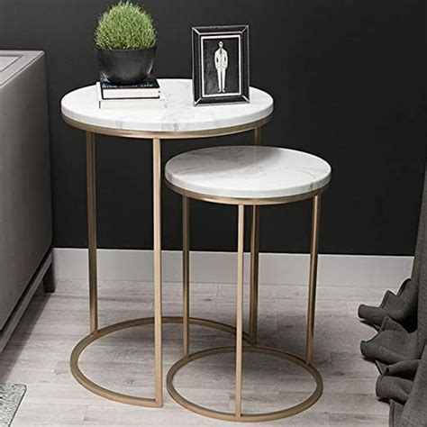 Jual Meja Sudut Marmer Meja Pojok Marmer Corner Table Side Table Besi