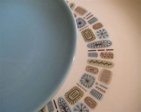 Vintage Canonsburg Temporama Blue Bread Salad Plates Dish Set Etsy