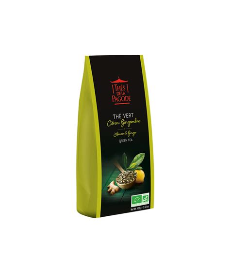 Thé vert citron et gingembre bio Pochette en vrac Thés de la pagode