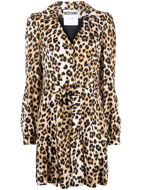 Buy Moschino Leopard Print Shirt Dress Neutrals At 24 Off Editorialist