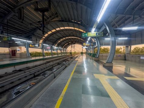 Premium Photo View Of Delhi Metro Platform