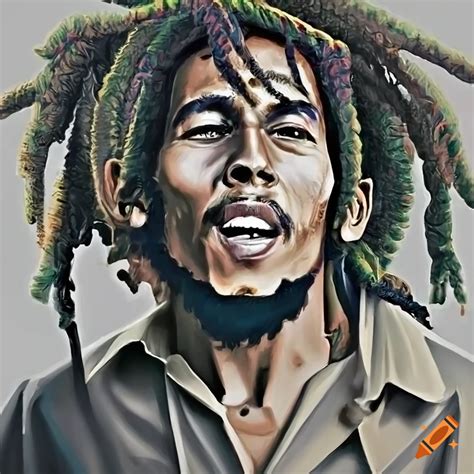 Artistic Portrait Of Bob Marley On Craiyon