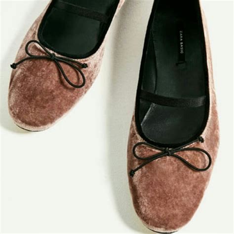Zara Shoes Zara Nude Pink New Velvet Ballerinas Poshmark