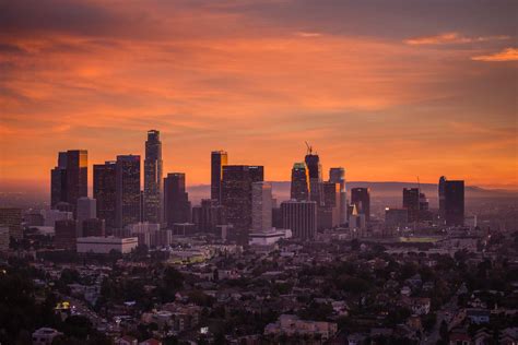 Los Angeles Aerial Photography Cityscape Sunset - Toby Harriman