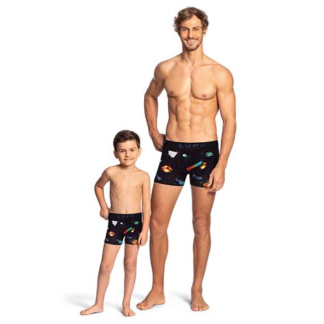 Monte Seu Kit Pai E Filho Cueca Boxer Algod O Preta Gal Xia Lupocueca