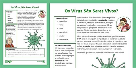Seres Vivos E Virus - Os vírus são seres vivos? (professor feito) - Twinkl