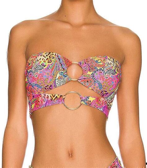 Double Loop Bikini Bandeau Multicolor CelebStyle Org