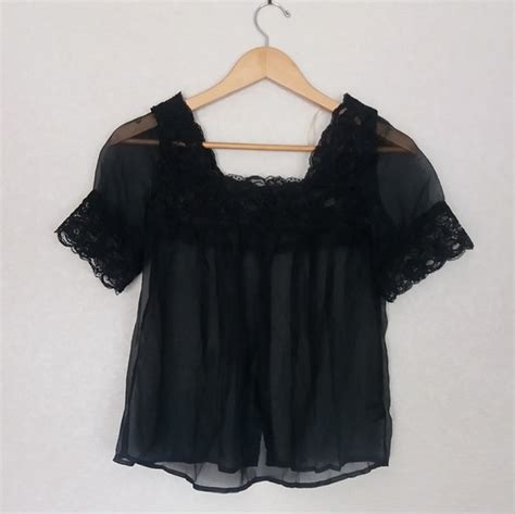 Forever 21 Tops 0 Silk Sheer Black Top Poshmark