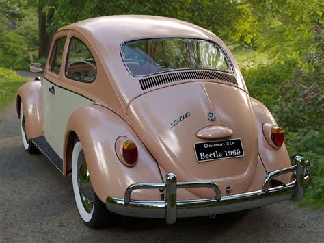 Volkswagen Beetle Fusca 1969 3D Model - FlatPyramid