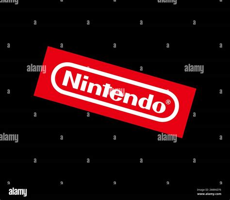 Nintendo Australia, rotated logo, black background B Stock Photo - Alamy