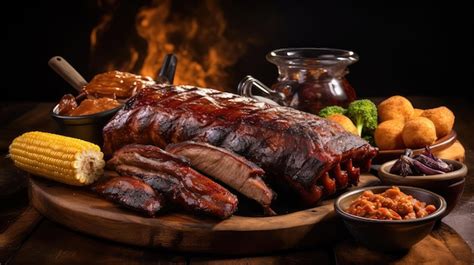 Premium Photo Meat Smoke Bbq Food