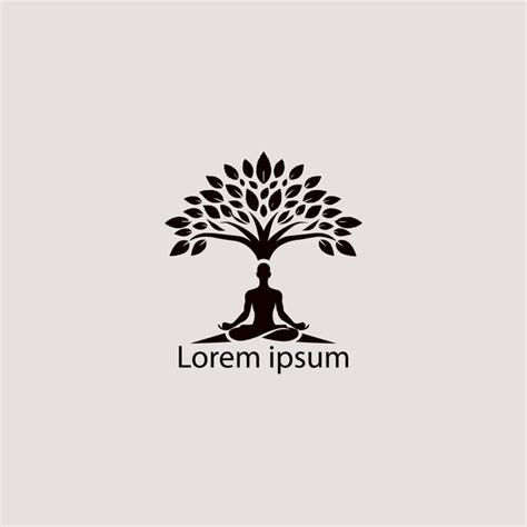 Premium Vector A Yoga Tree Logo Design