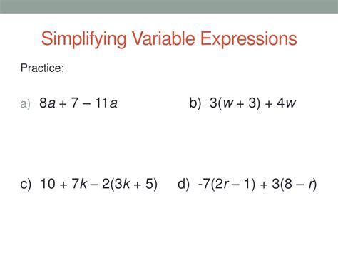 Ppt Simplifying Variable Expressions Powerpoint Presentation Free Download Id 2597711