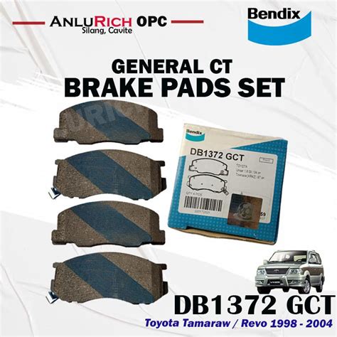 Brake Pads Front Toyota Tamaraw Revo 1998 2004 BENDIX PART NO DB1372