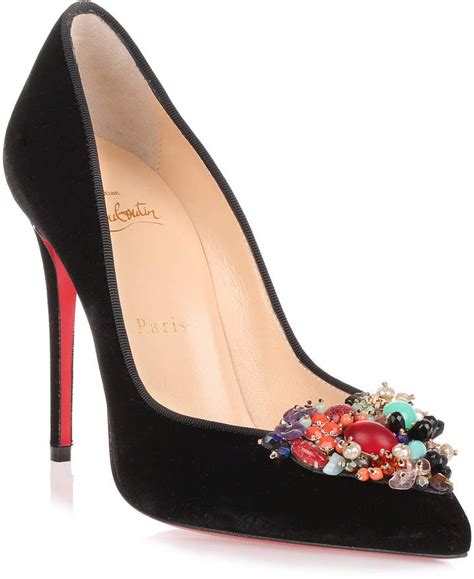 Christian Louboutin Diva Cora 100 Black Velvet Pump Blake Livelys Heart Heels Popsugar