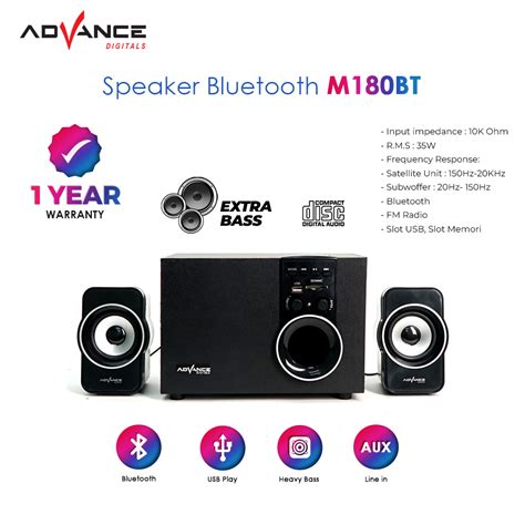 Advance Speaker Bluetooth Multimedia Subwoofer M Bt Advance Gratis