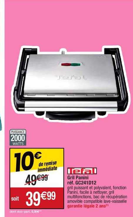 Promo Gril Panini Tefal Chez Migros France Icatalogue Fr