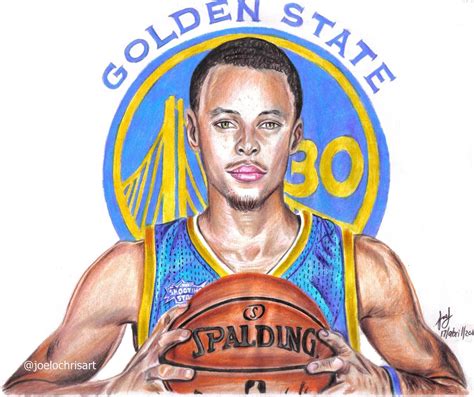 Drawing Stephen Curry Mvp 2015 And 2016 Nba Basketball Player