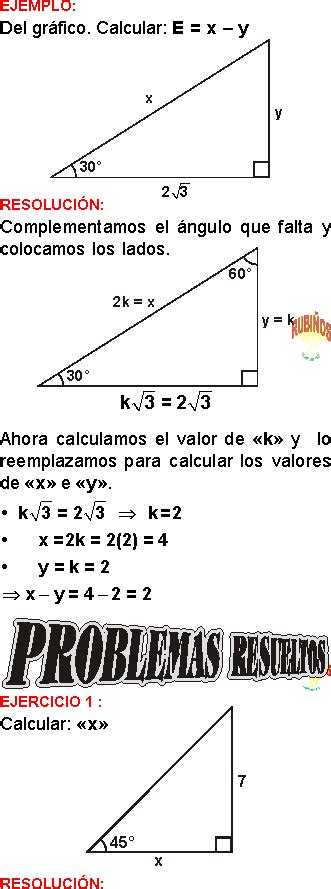 Razones Trigonom Tricas Notables Y Y Y