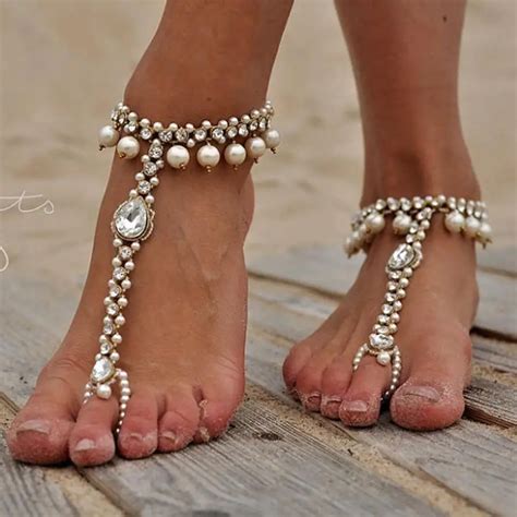 Charm Attached Toe Slave Ankle Bracelet Anklet Statement Foot Jewelry 4