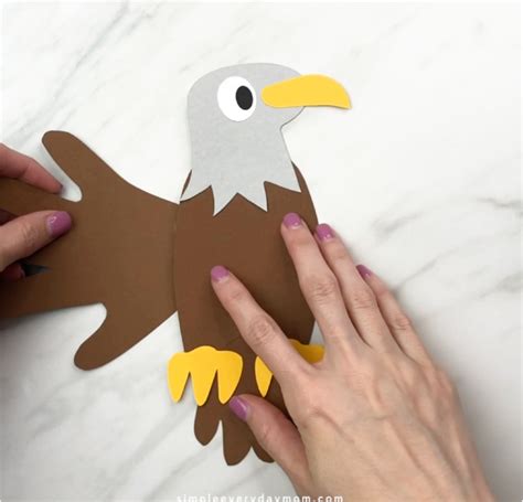 Handprint Bald Eagle Craft For Kids Free Template