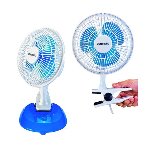 Ventilador Mini Cm Ventisol Base Clip Branco Azul Pessoal Escorrega