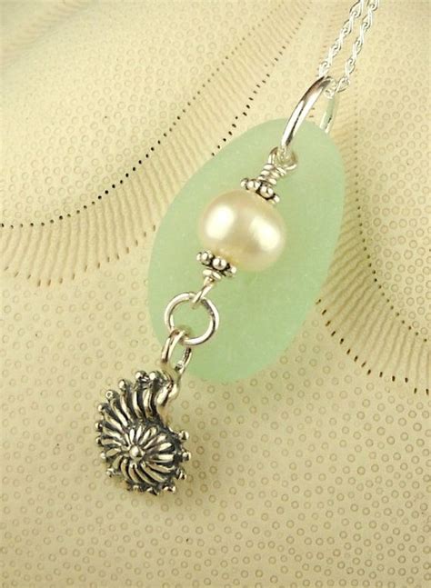 Wire Wrapped Pearl Sterling Silver Shell By Seaglassgems4you 4200 Sterling Silver Shell