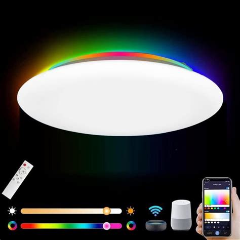 Intelligent Led Plafonnier Wifi Télécommande Contrôle App Dimmable Rvb