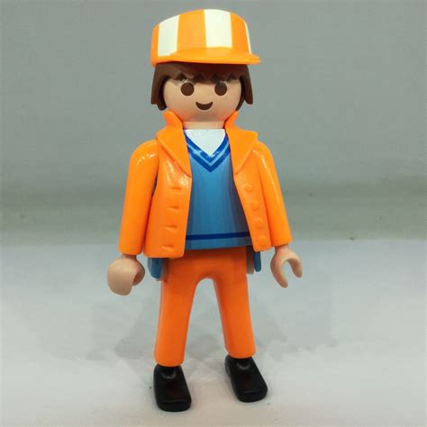 Playmobil Ouvrier Cantonnier Orange Fluo