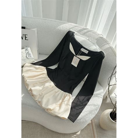 ĐẦM ÔM ĐEN PHỐI TÙNG BÍ NUDE Shopee Việt Nam