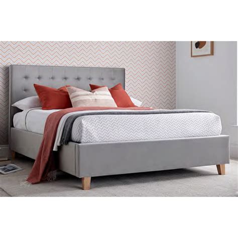 Kotor Velvet Ottoman Small Double Bed In Grey Furniture In Fashion