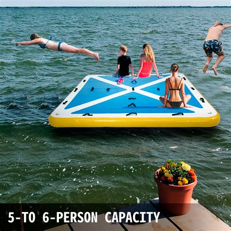 Vevor Inflatable Floating Dock 8 X 8 Ft Inflatable Dock Platform With