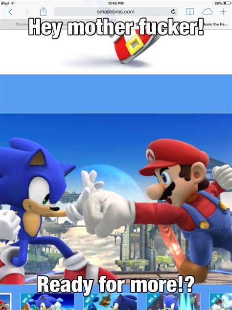 When Mario sees Sonic again in SSB4 meme by ChanceTheHedgie15260 on ...