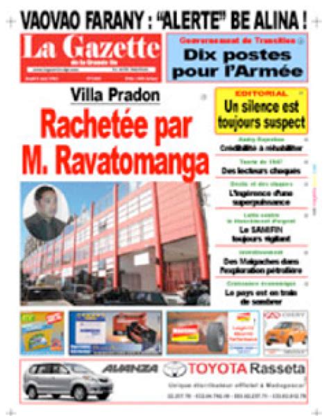 La Gazette De La Grande Ile Une Du 6 Mai 2010