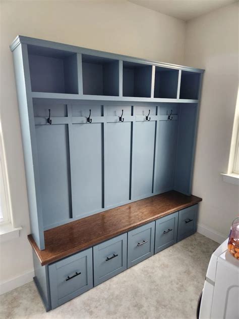 Farmhouse Hall Tree With Drawers Mudroom Locker Custom Size And Color