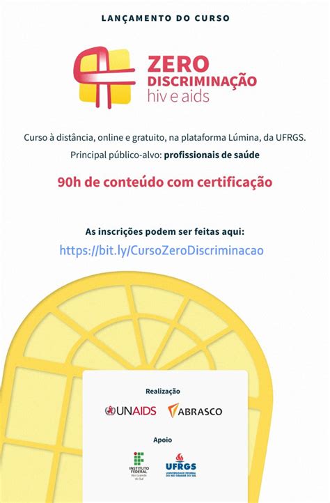 Unaids E Abrasco Em Parceria Ufrgs E Ifrs Lan Am Forma O Online