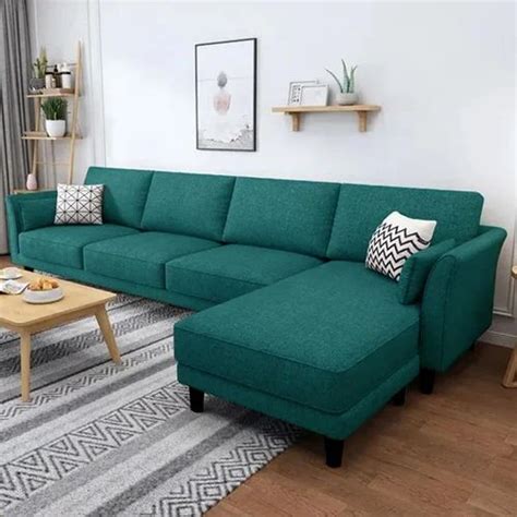 Furnizor 5 Seater Fabric RHS Sectional L Shape Sofa Set Teal V At Rs