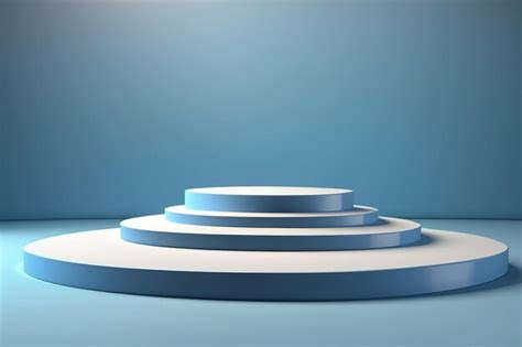 Premium AI Image 3D Rendered Podium For Your Product Showcase Blue