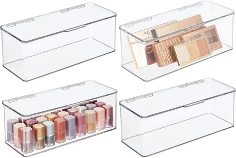 Amazon De Mdesign Kosmetik Organizer Aufbewahrungsbox Mit Deckel F R