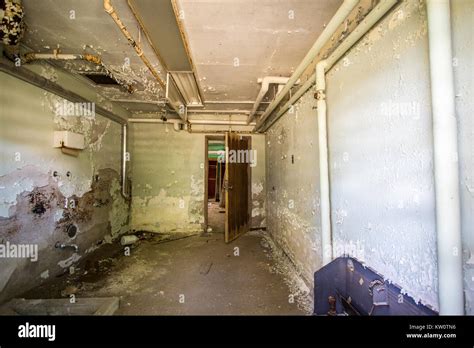 Interior of the abandoned Traverse City State Hospital insane asylum ...