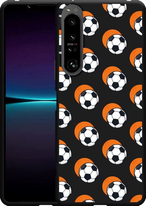 Cazy Hoesje Zwart Geschikt Voor Sony Xperia Iv Soccer Ball Orange Bol