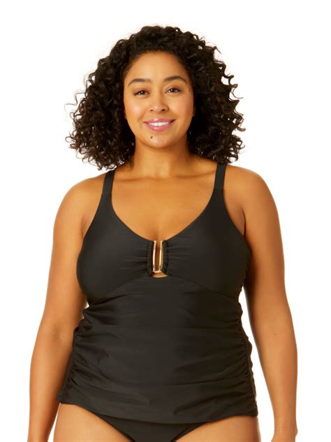 Time And Tru Women S Plus Size U Bar Cutout Bikini Top Walmart