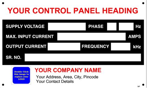 Electrical Panel Phenolic Labels