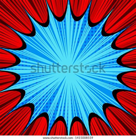 Comic Explosive Bright Template Blank Blue Stock Vector Royalty Free