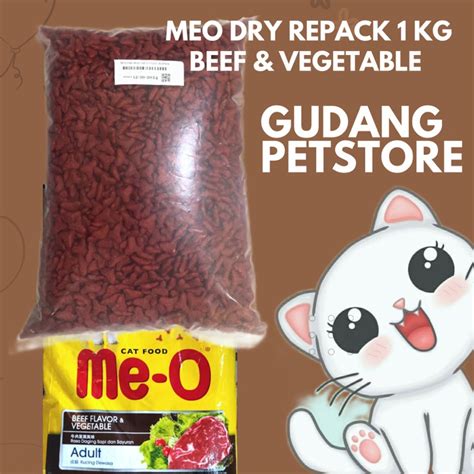 Jual MEO DRY REPACK 1KG BEEF And VEGETABLE Makanan Kucing Shopee